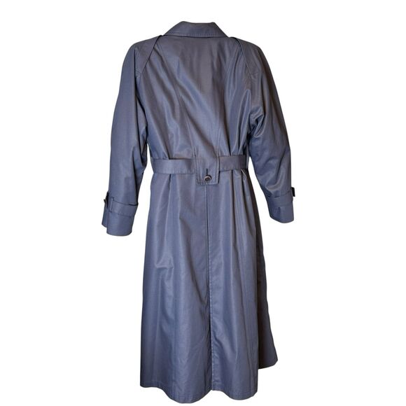 Vintage London Fog Trench Coat Rare Cornflower Blue Lined Women’s 8P USA 80s 90s - Picture 4 of 16